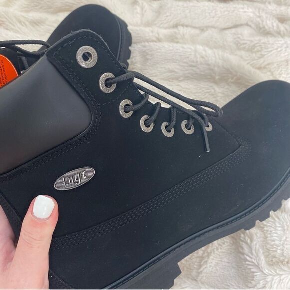 NIB Lugz Convoy Fleece 6-Inch lace-up Boot black NEVER WORN display picture 3